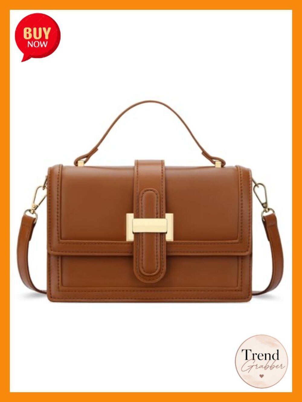 Faux Leather Crossbody Bag Top Handle Purse with Adjustable Strap